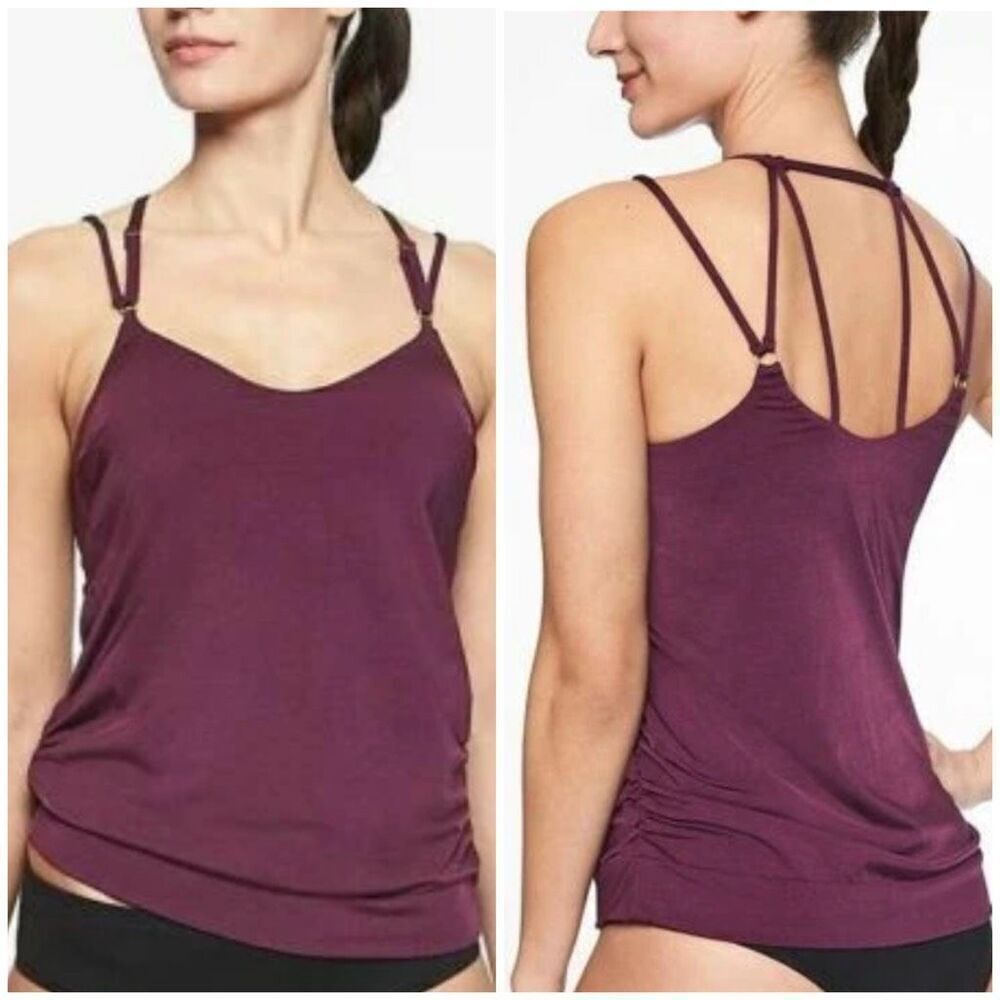 Athleta Aqualuxe Blousy Tankini Workout Top size XXS